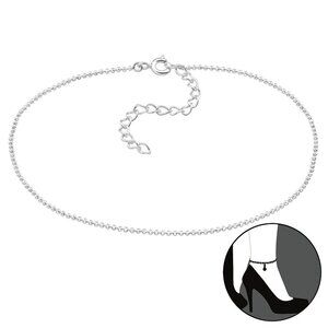 Sterling Silver Ball Beaded Anklet